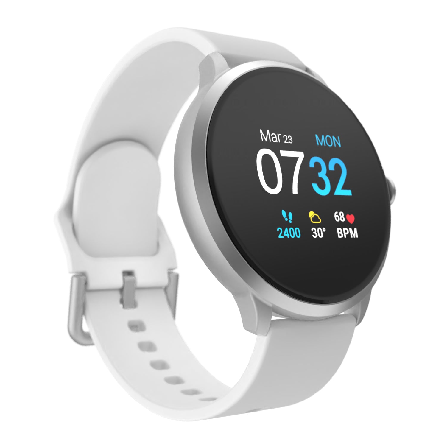 iTouch Sport 3 Smartwatch in Silver with White Strap