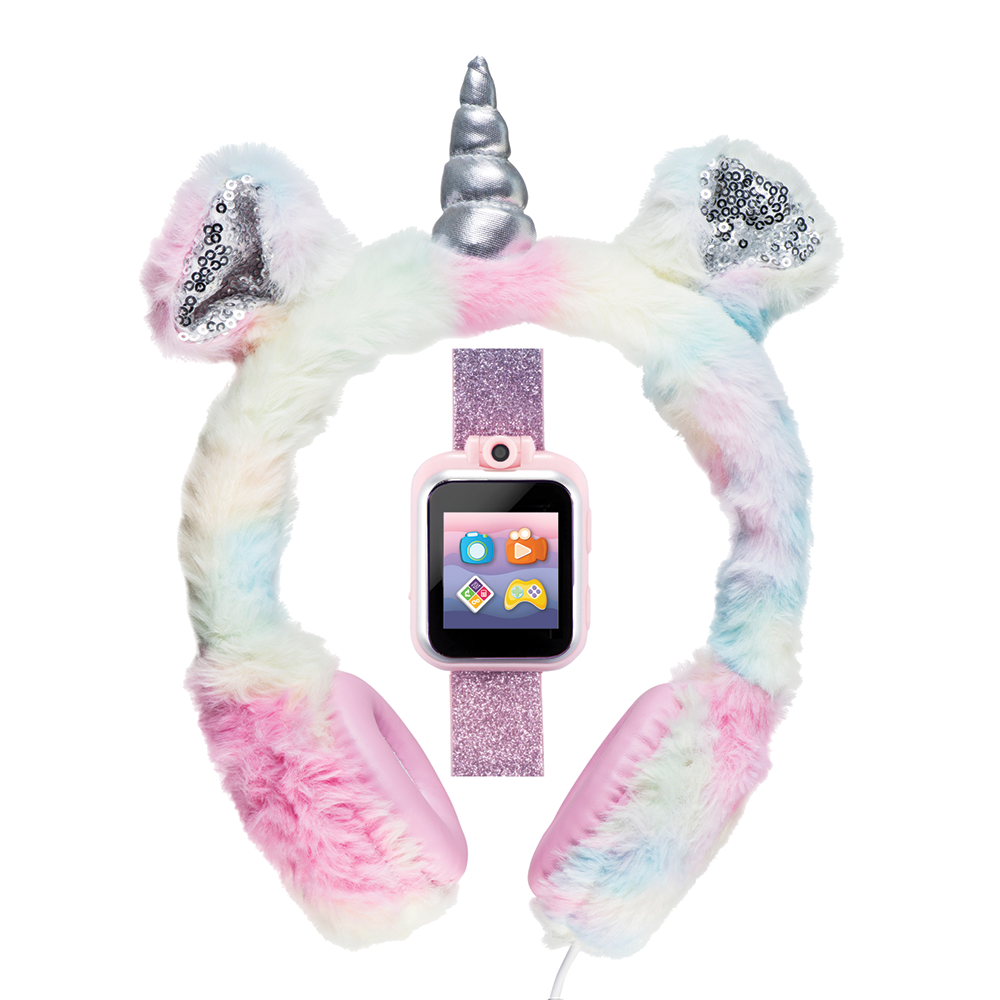 PlayZoom 2 Kids Smartwatch with Headphones: Multi Fuzzy Unicorn affordable smart watch with headphones